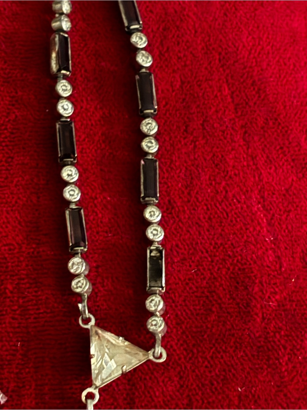 Gorgeous, vintage silver camphor glass, necklace - Picture 3 of 5
